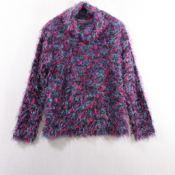 Vintage Carducci Italy Eyelash Sweater Womens M* Shaggy Artsy Colorful Knit - Picture 5 of 14